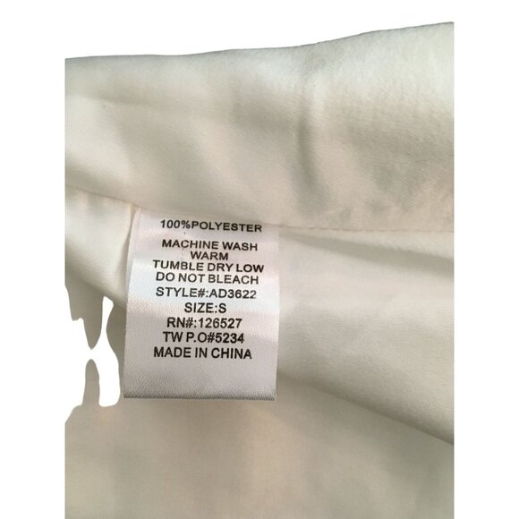 White Miami Textured Cap Sleeve Mini Dress V-Neck Size S - Picture 7 of 8